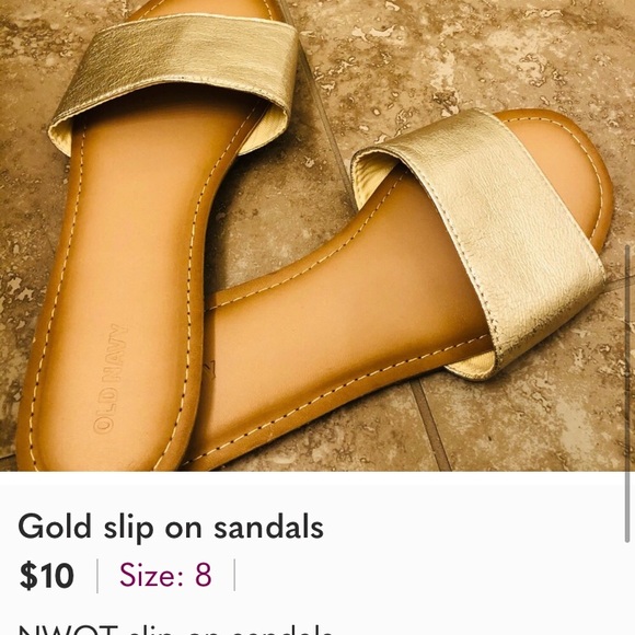 Old Navy Gold Metallic Sandals - Picture 1 of 2
